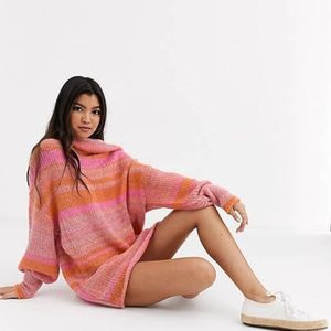 Free People Candy Stripe Tunic Sweater Small